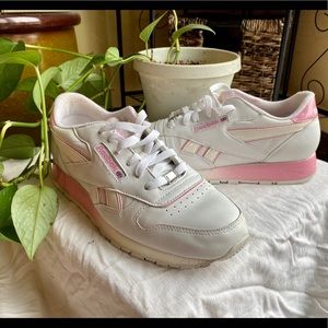 Classic Reebok pink and white.